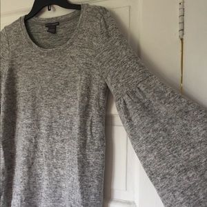 Gray Bell Sleeve Sweater